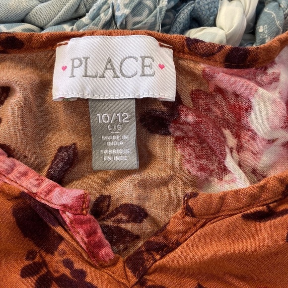 Girls Floral Tiered Dress - Amber Brown size Large 10/12 - Picture 4 of 12